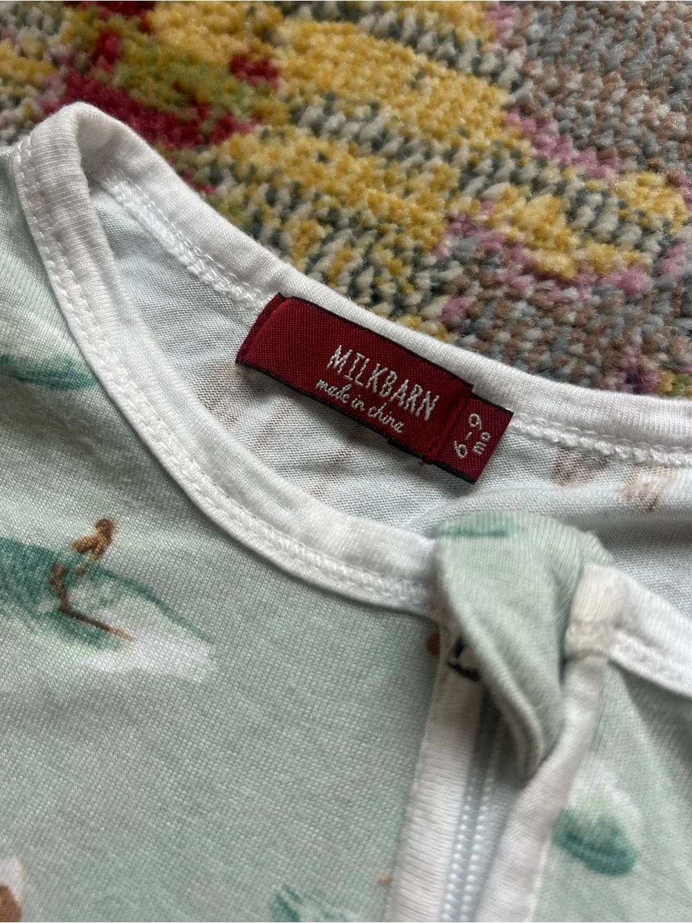 Milkbarn Surf Print Baby One-Piece Zipper Footed Pajamas 6-9 months